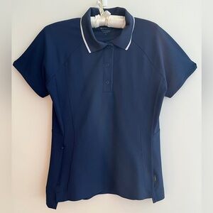 ATHLETA Everyday Polo Snap Closure Side Zipper Pocket Golf Pickleball Athleisure